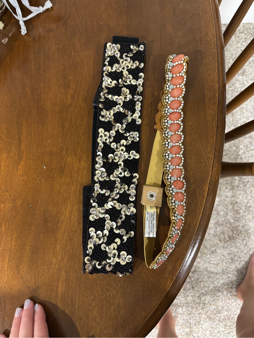 Embellished Sequin Elastic Belts